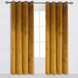Daziran mustard gold velvet curtains 96 X 52”